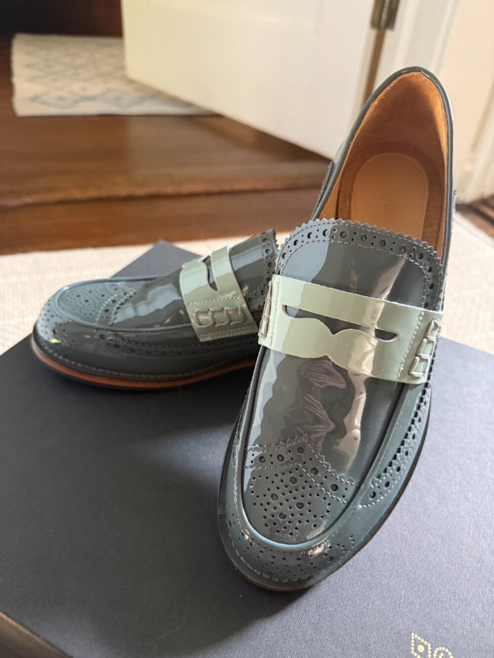 Office of Angela Scott (Office of Us) Ms. Charlotte Loafer, Teal, Size 7.5 - Picture 4 of 4